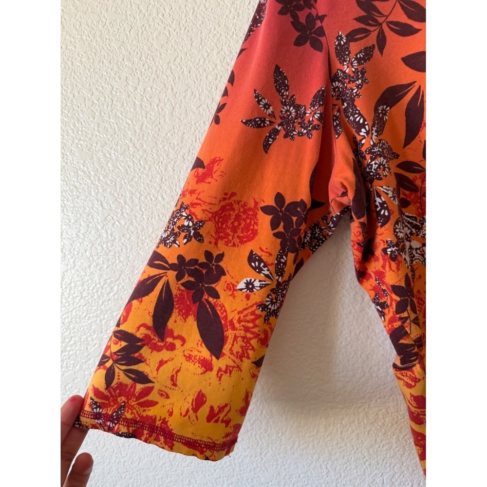 Valerie Stevens Casual Womens Plus 1X Floral Print Pima Cotton‎ Top Blouse - Picture 8 of 14